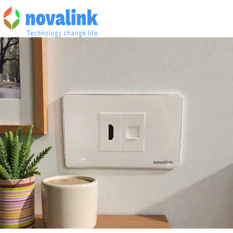 Bộ mặt mạng + HDMI âm tường novalink  NV-21002SW+CC-04-00231+ P30B chính hãng
