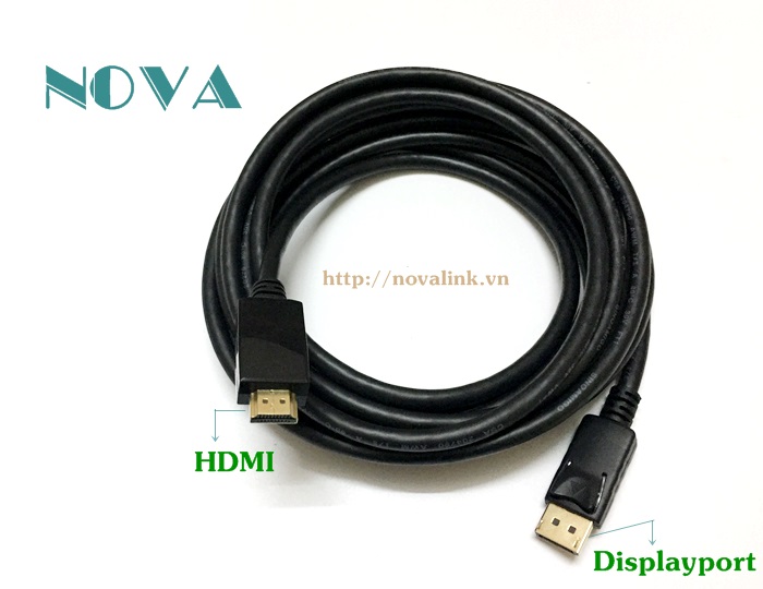 Cáp chuyển đổi Displayport sang HDMI dài 1.5M NV-82002 Novalink cao cấp
