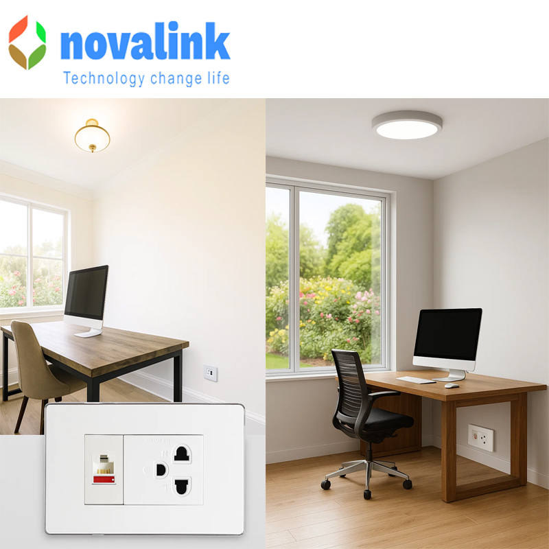 Hạt ổ cắm  mạng cat6 Novalink mã CC-04-00231 dùng cho ổ âm sàn, âm bàn , âm tường