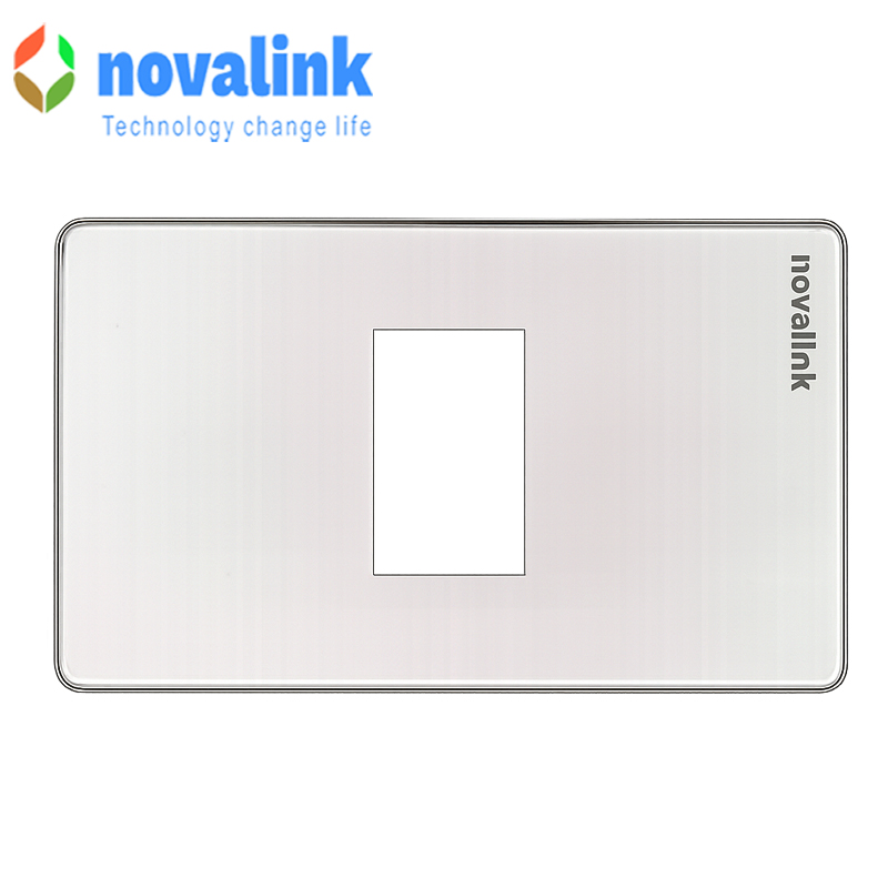 Mặt mạng 1 cổng chính hãng Novalink hình chữ nhật âm tường NV-21001WS