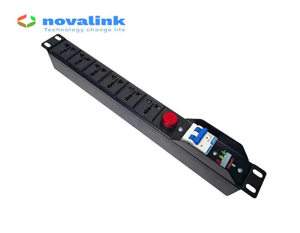 Thanh nguồn PDU 6 ổ cắm 3 chấu đa năng Novalink mã NV-66201A