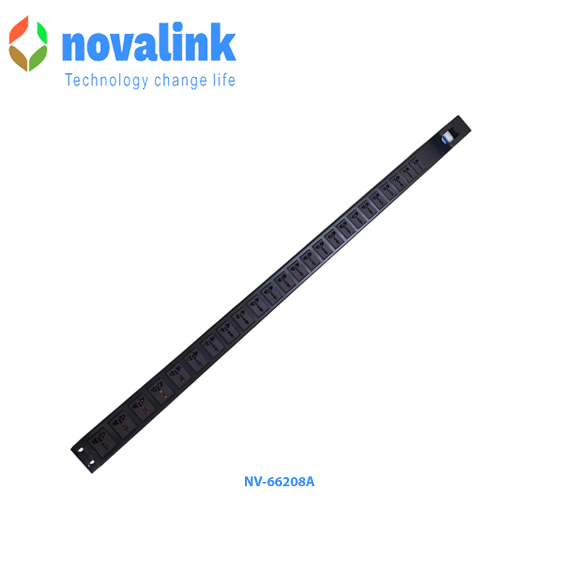Thanh nguồn PDU 24 ổ cắm đa năng công xuất 50A hãng novalink mã NV-66208A