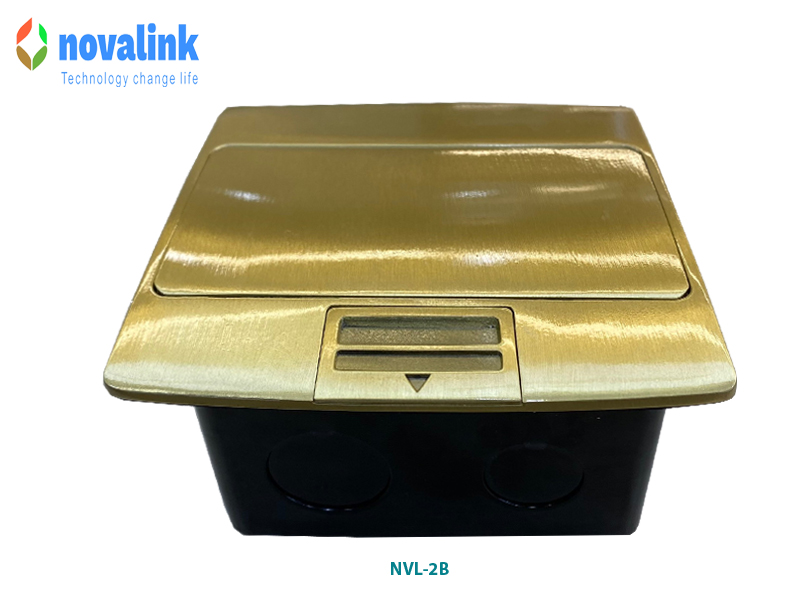 Hộp ổ điện âm sàn novalink cao cấp mã NVL-2B màu đồng