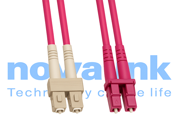 Dây nhảy quang SC-LC -Mutil Mode OM4 Duplex dài 15m Hãng novalink Mã NV-61306A Tốc độ 10Gb