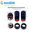 Đầu nối dây mạng cat6 ngoài trời , trong nhà novalink NV-WP601A hỗ trợ IP68 cao cấp