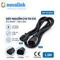 Dây nguồn C14 to C15 tiết diện 3*1.5mm dài 1.5m Novalink NV-51103A