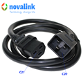 Dây nguồn C19 to C20 tiết diện 3*2.5mm dài 2m, 16A, novalink NV-56102A