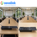 Hộp ổ cắm điện âm bàn nắp trượt novalink ST-B màu đen cao cấp