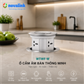 Hộp ổ điện âm bàn bếp, bàn đảo cao cấp Novalink WTWF-W mở nắp cảm ứng và app