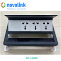 Hộp ổ điện âm bàn Novalink NVL-1408MB màu đen với 8 modules cao cấp