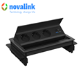 Hộp ổ điện âm bàn Novalink NVL-1408MB màu đen với 8 modules cao cấp