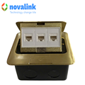 Hộp ổ điện âm sàn cao cấp Novalink NV-FS3B màu đồng với 3 ổ cắm tùy chọn