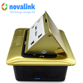 Hộp ổ điện âm sàn cao cấp Novalink NV-FS3B màu đồng với 3 ổ cắm tùy chọn