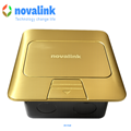 Hộp ổ điện âm sàn cao cấp Novalink NV-FS3B màu đồng với 3 ổ cắm tùy chọn