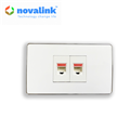 Mặt âm tường 2 thiết bị hình chữ nhật NV-21002WS chính hãng novalink