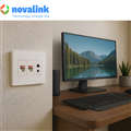 Mặt nạ âm tường Novalink  hình chữ nhật 3 cổng tích hợp nhiều model khác nhau NV-21003W