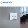 Mặt nạ âm tường Novalink  hình chữ nhật 3 cổng tích hợp nhiều model khác nhau NV-21003W