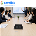 Ổ Cắm Điện Âm Bàn Novalink NV-TB201B Màu Đen Chính Hãng (2 Ổ Điện 3 Chấu Đa Năng 16A