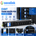 Thanh nguồn PDU 8 ổ cắm C13 chuẩn  19 dùng cho tủ mạng công xuất 16-32A mã NV-66206A