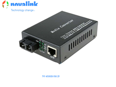 Bộ chuyển đổi quang sang Rj45 chuẩn SC single mode tốc độ 1Gb loại 2 sợi hãng novalink mã NV-43102D-SM-25