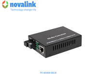 Bộ chuyển đổi quang sang Rj45 tốc độ 1Gb loại 1 sợi chuẩn SC single mode hãng novalink mã NV-43101B-SM-25