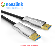 Cáp HDMI 2.0 sợi quang AOC dài 10m Hãng Novalink mã NV-32014A, hỗ trợ độ phân giải 2K, 4K, 60hz