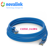 Dây Mạng Cat5E Dài 6m Màu Xanh Dương Novalink NV-10208 - Lõi Đồng Nguyên Chất, Chuẩn UL, Sản Xuất Tại Việt Nam