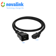 Dây nguồn C13 C20 dài 0.5m, lõi 3*2.08mm2, 15A cao cấp NV-56008A