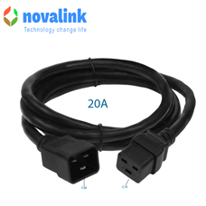 Dây Nguồn C19 To C20 dài 2m tiết diện 3*3.31mm công xuất 20A novalink mã NV-56303A cao cấp
