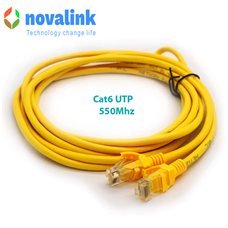 Dây nhảy mạng cat6 dài 1.5m Novalink mầu vàng mã  NV-21103 băng thông 550MHZ , tốc độ 1Gb