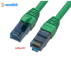 Dây patch cord LAN cat6A SFPT dài 15m  màu xanh lá mã NV-63110A chính hãng Novalink tốc độ 10Gb băng thông 550Mhz