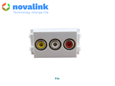 Hạt ổ cắm âm thanh audio jack 3 chân RCA mã P37 chính hãng novalink