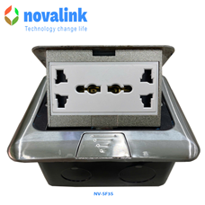 Hộp điện âm sàn cao cấp Novalink NV-FS3S màu bạc với 3 moduels chính hãng