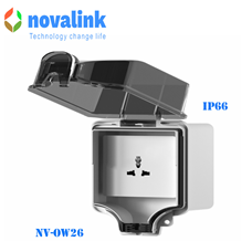 Hộp ổ cắm điện âm tường chống nước Novalink mã NV-OW26 hỗ trợ IP66 cao cấp