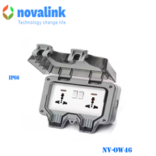 Hộp ổ cắm điện chống nước ngoài trời Novalink mã NV-OW46 cao cấp hỗ trợ IP66