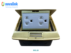 Hộp ổ điện âm sàn novalink cao cấp mã NVL-2B màu đồng