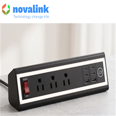 Hộp ổ điện lắp trên bàn làm việc cao cấp novalink mã NV-DP301US chính hãng