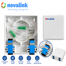 Hộp ODF quang 2 cổng SC-SM trong nhà Novalink NV-66100A - Giải pháp kết nối cáp quang gọn gàng
