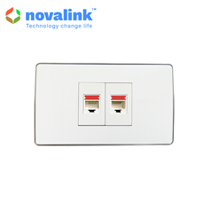 Mặt âm tường 2 thiết bị hình chữ nhật NV-21002WS chính hãng novalink