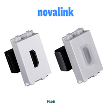 Nhân HDMI chuẩn 2.0 gấp 90 độ âm tường Novalink Mã P30B dùng lắp dây hdmi âm tường