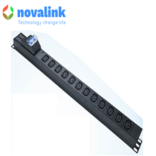 Thanh nguồn 12 ổ cắm C13 lắp dọc novalink mã NV-66215A chính hãng