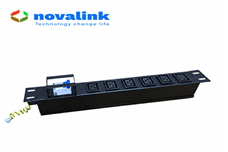 Thanh nguồn 6 ổ cắm Đầu jack C19 chuẩn 19 hãng novalink dùng cho tủ mạng mã NV-66210A