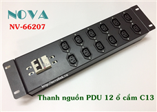 Thanh nguồn PDU 12 ổ cắm C13 | Ổ cắm nguồn cho tủ rack 12 ổ cắm chuẩn C13