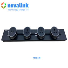Thanh Panel lắp ổ cắm điện thông minh gắn tường, gắn bàn cao cấp NovalinK KZ02-05B dài 80cm mầu đen